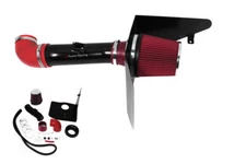 Cold Heat Shield Air Intake Matte Black + RED Filter For 12-15 Chevrolet Camaro