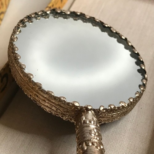 Vintage Ornate Small Hand Mirror Bird Tree Design ( New Old Vintage Stock ) - Picture 5 of 12