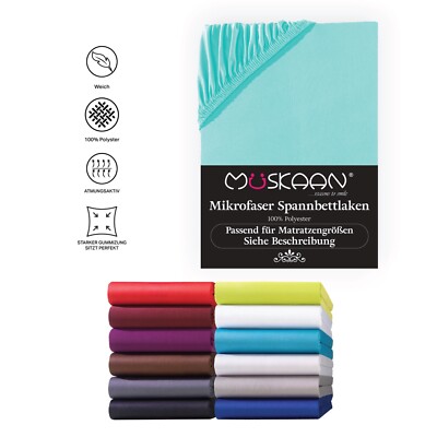 Mikrofaser Spannbettlaken Betttuch 100% Polyester Microfaser 4 Größen Bettlaken