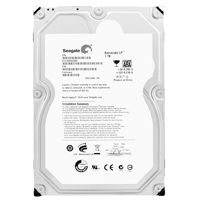 Seagate ST31000520AS（3.5インチ HDD 1TB）