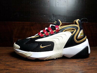 nike zoom 2k trainers in black and gold