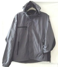 Reebok Womens Jacket Gray Zip Up Hidden Hoodie Fleece Lined Mock Neck Pockets M