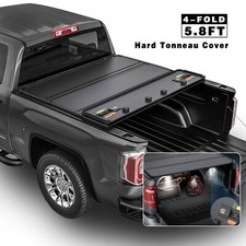 5.75.8ft 4-fold Hard Tonneau Cover For 2009-2024 Ram 1500 Truck Bed W Led Lamp