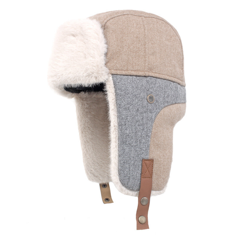 Men Faux Fur Trapper Hat Windproof Russian Ushanka Ear Flap Cap Warm  Ootdoor Hat