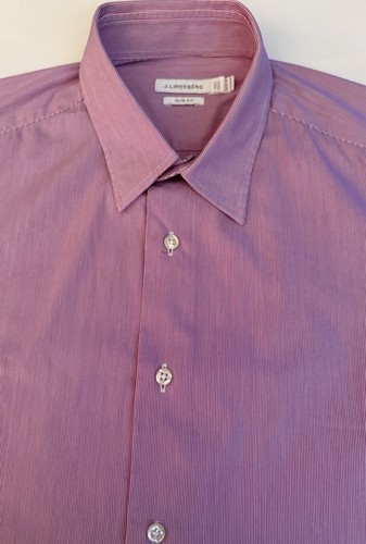 J. LNDEBERG Shirt Mens 15.5 EU40 Button Up Long Sleeve Mitred Cuff Stretch Mauve - Picture 4 of 14