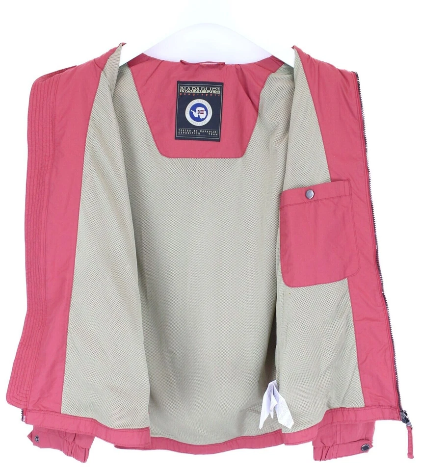 Chaqueta Napapijri N0Y6QJ Para Hombre Grande Roja Desteñida Forro de Malla Fina Cintura Foto 4 de 4