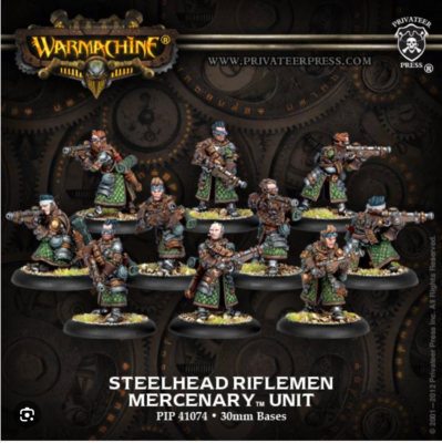 WARMACHINE HORDES Steelhead Riflemen Mercenary Unit PRIVATEER