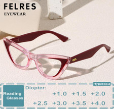 Women Cat Eye Retro Clear Lens Reading Glasses Single Focus Glasses New