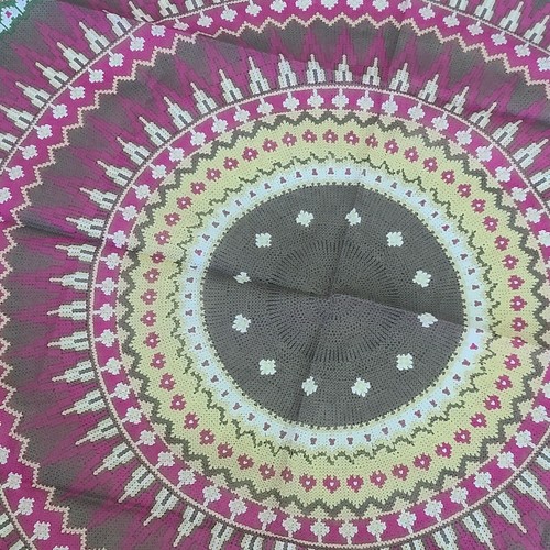 Vintage Kenzo Handkerchief Mandala Cross Stitch Pattern 100% Cotton Japanes 20" - Picture 4 of 8