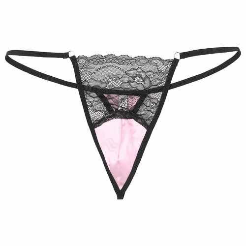 Sissy Men Satin Lace Briefs Bikini Sexy Mini Thongs G-String Panties Underwear - Picture 30 of 41