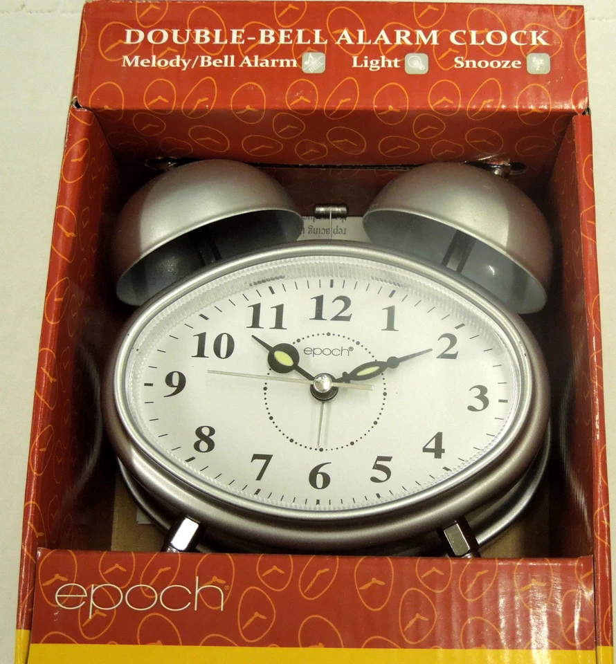 ALARM CLOCK- DOUBLE BELL BATTERY OPERATED CHROME FINISH - Image 3 of 4