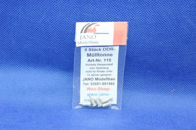 Jano 115 Spur TT 5 x DDR Mülltonne Weissmetall/neuwertig/OVP