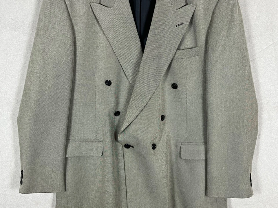 Casaco esportivo Raffinati peito duplo cinza 46L masculino pico lapela 6 botões vintage - Imagem 4 de 4