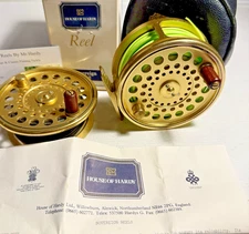Hardy Gold Sovereign 9/10 Salmon Fly Reel & Spool With Fly Lines Case & Box