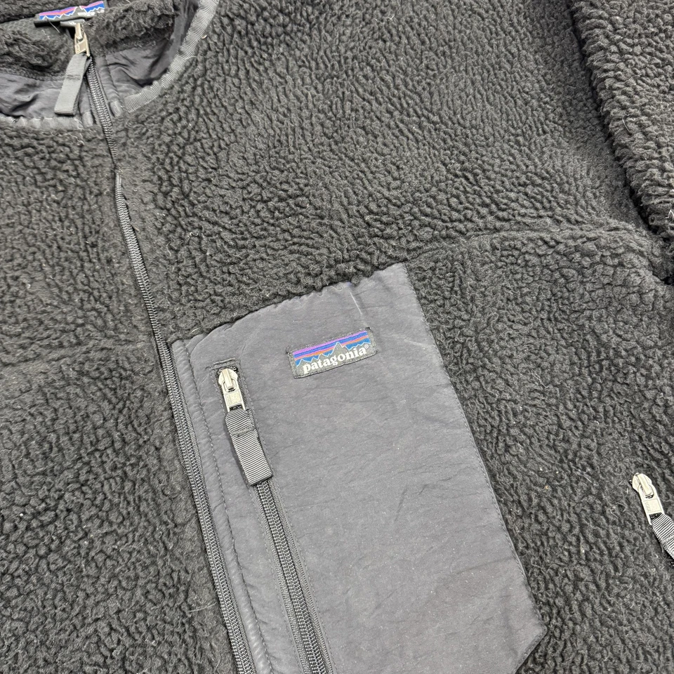 Patagonia Jacket Mens XL Black Sherpa Fleece Full Zip Retro X Sherpa deep pile - Image 2 of 4