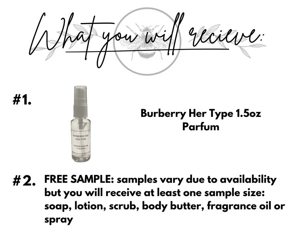 Burberry Her Type Parfum | 1,5 oz | Dupe | Huele | Spray corporal | Fragancia Foto 4 de 4