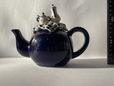 Rare Unusual Mini Tea-set Ceramic Pottery Teapot  White Blue Boleslawiec Polish?