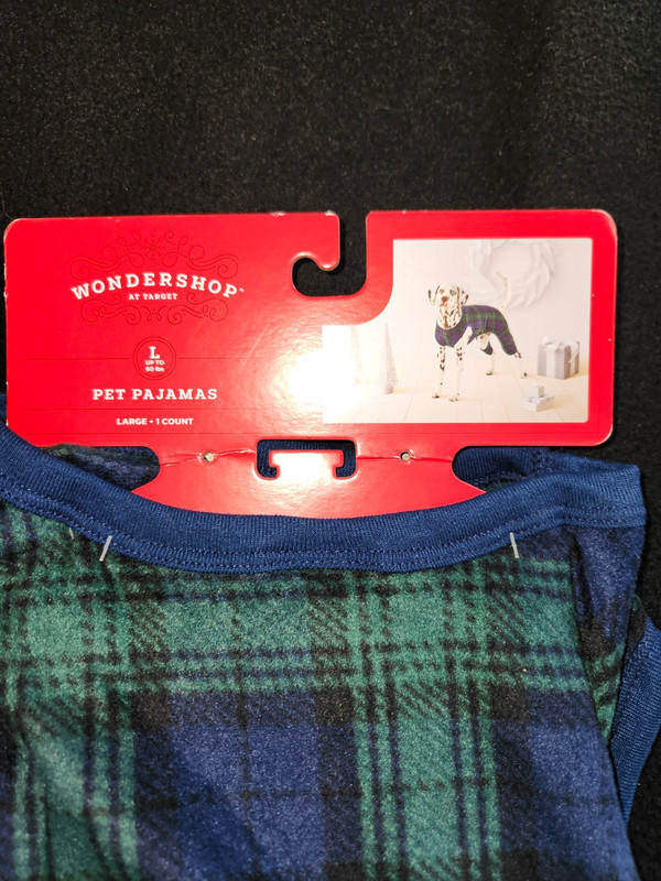 Wondershop Dog Pajamas Plaid Blue/Green Fleece Warm Regular Fit Size L