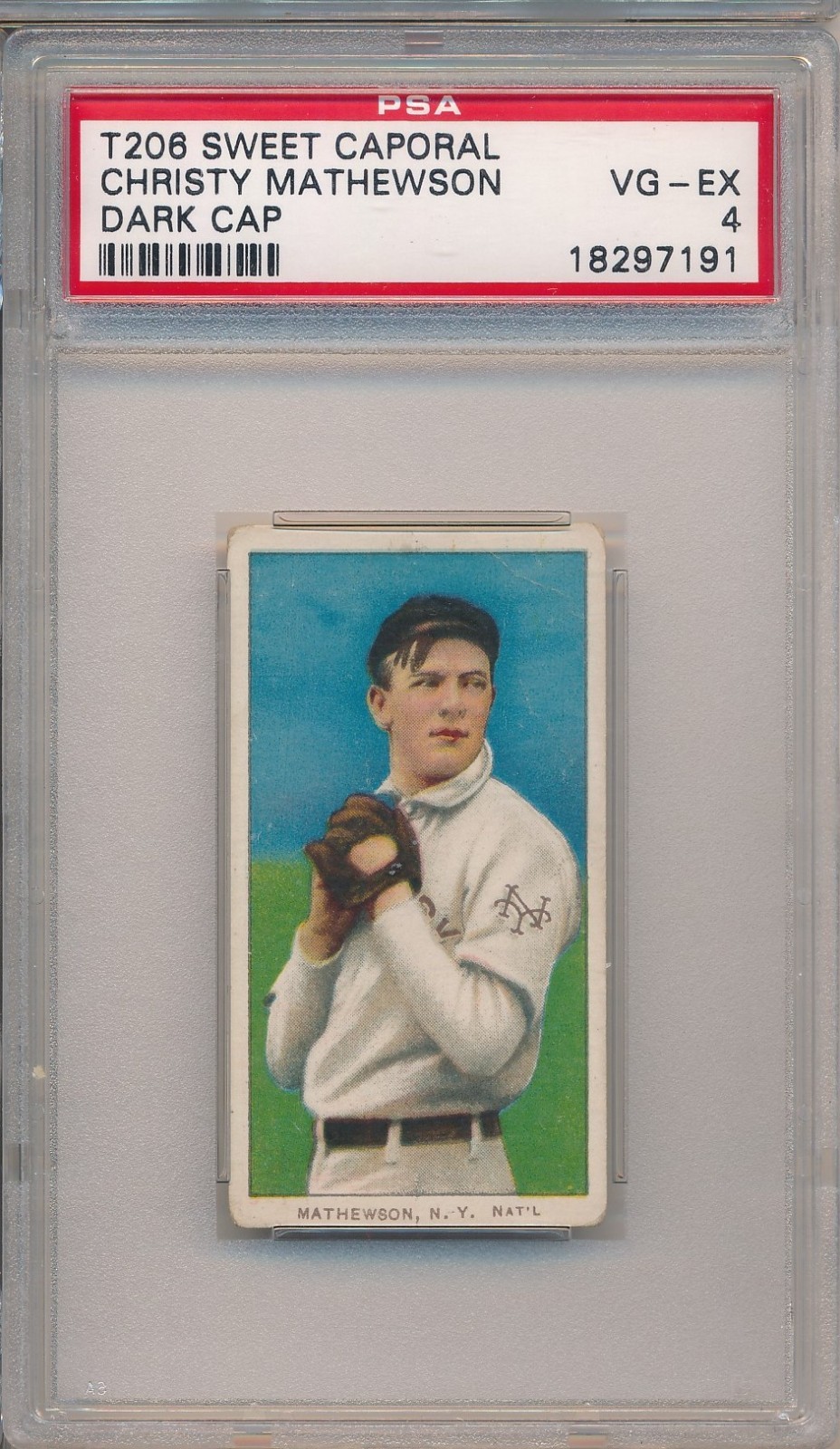 1910 T206 SWEET CAPORAL - CHRISTY MATHEWSON - PSA 4 VG-EX (SVSC) CENTERED!