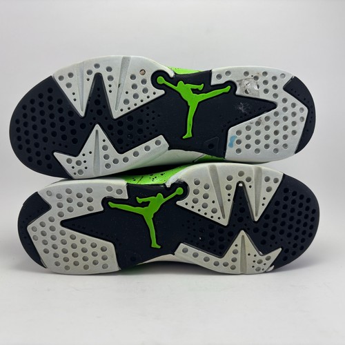 AIR JORDAN “Flight Club 91’ Boys” Black Green Strike Youth Shoes Size 1Y - Picture 6 of 11