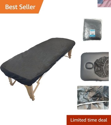 82x35 Black Fitted Disposable Massage Table Covers - Water & Oil Resistant