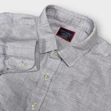 UNTUCKit Torontel Shirt Men’s Medium Lavender Plaid 100% Linen Wrinkle Resistant