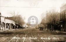 Nevada Ohio Wyandot County S Main Street 1914 RPPC Photo Postcard COPY