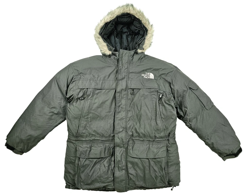 *HOT VTG Men's THE NORTH FACE @ McMURDO PARKA DOWN FUR HOOD PUFFER GRAY Coat XL - Image 2 of 4
