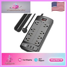 Listed Surge Protector with 8 AC Outlets  4 USB Ports, 2700 Joules Capacity