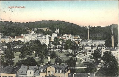 Mariánské Lázně Czech Republic Bohemia Partial View Park Bohemia Artist Card