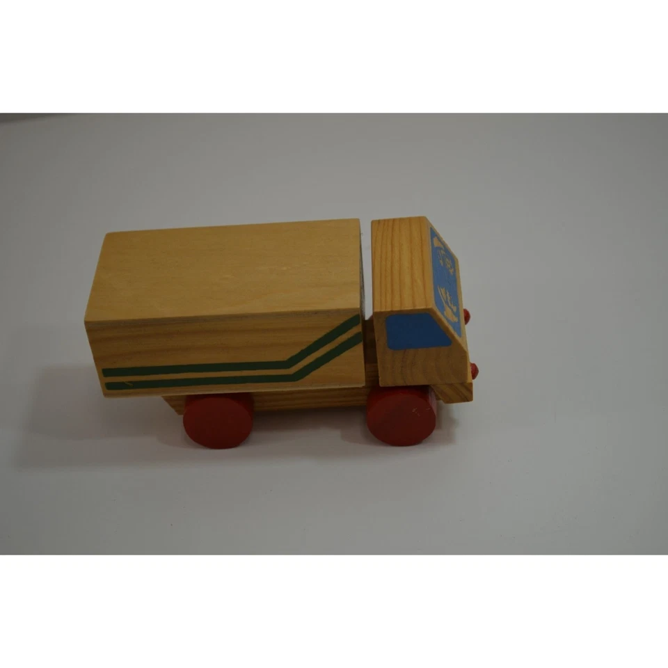 Vintage Wooden Block Shell Gas Filling Station & Trucks Painted Toy NOS - Image 4 of 4
