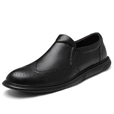 Men's Casual Shoes Slip-On Breathable Round Toe Flat Business Wedding Shoes