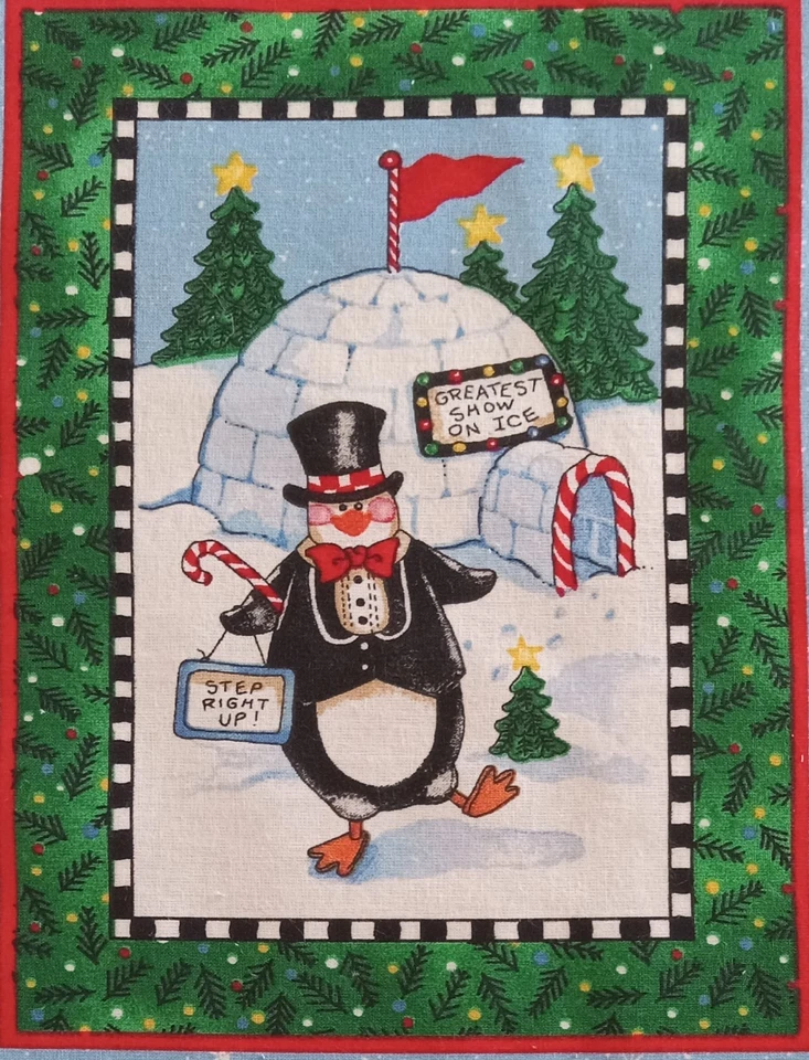 Daisy Kingdom~Tuxedo Junction~"#1-Greatest Show On Ice"~Cotton Fabric~6.5'x9.25" - Image 2 of 4