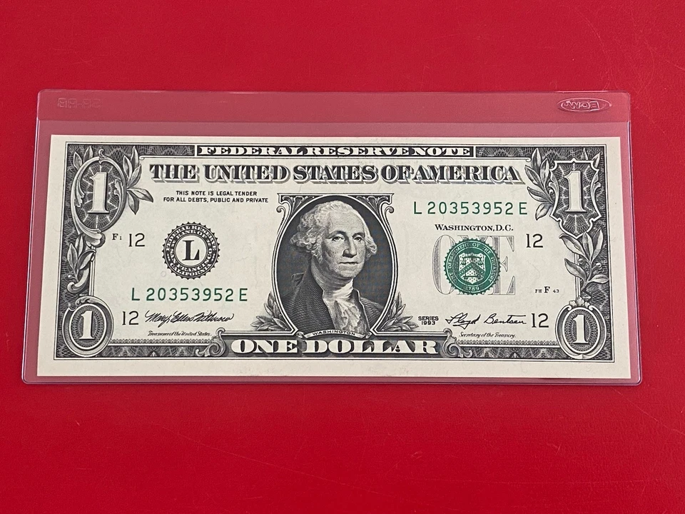 1993 $1 Dollar Bill FRN, ( SAN FRANCISCO L ) UNCIRCULATED BANKNOTE - Image 2 of 3