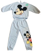 Disney Mickey Mouse Girl Boy Unisex 2pc Fleece Joggers Set Blue 5T Disneyland
