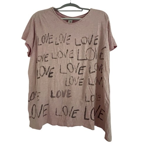 Magnolia Pearl Love Amor Boyfriend T-Shirt in Lila Boba Neu mit Etikett