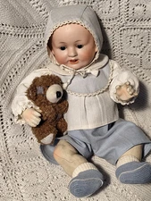 29cm_Frantz Schmitt_1272_Craquant Bébé caractère "reniflar"ancien porcelaine