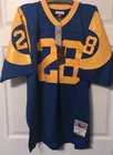 Marshall Faulk Signed Mitchell and Ness NFL Throwback Rams Jersey XL BAS