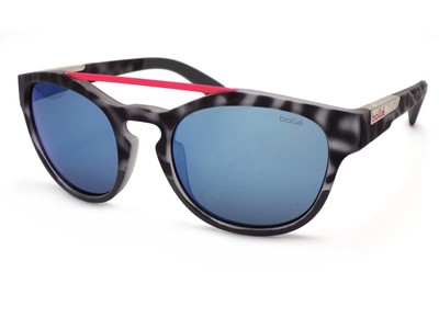 Bolle Boxton Sonnenbrille Gummi schwarz Schildpatt mit TNS eisblauen Gläsern 12355