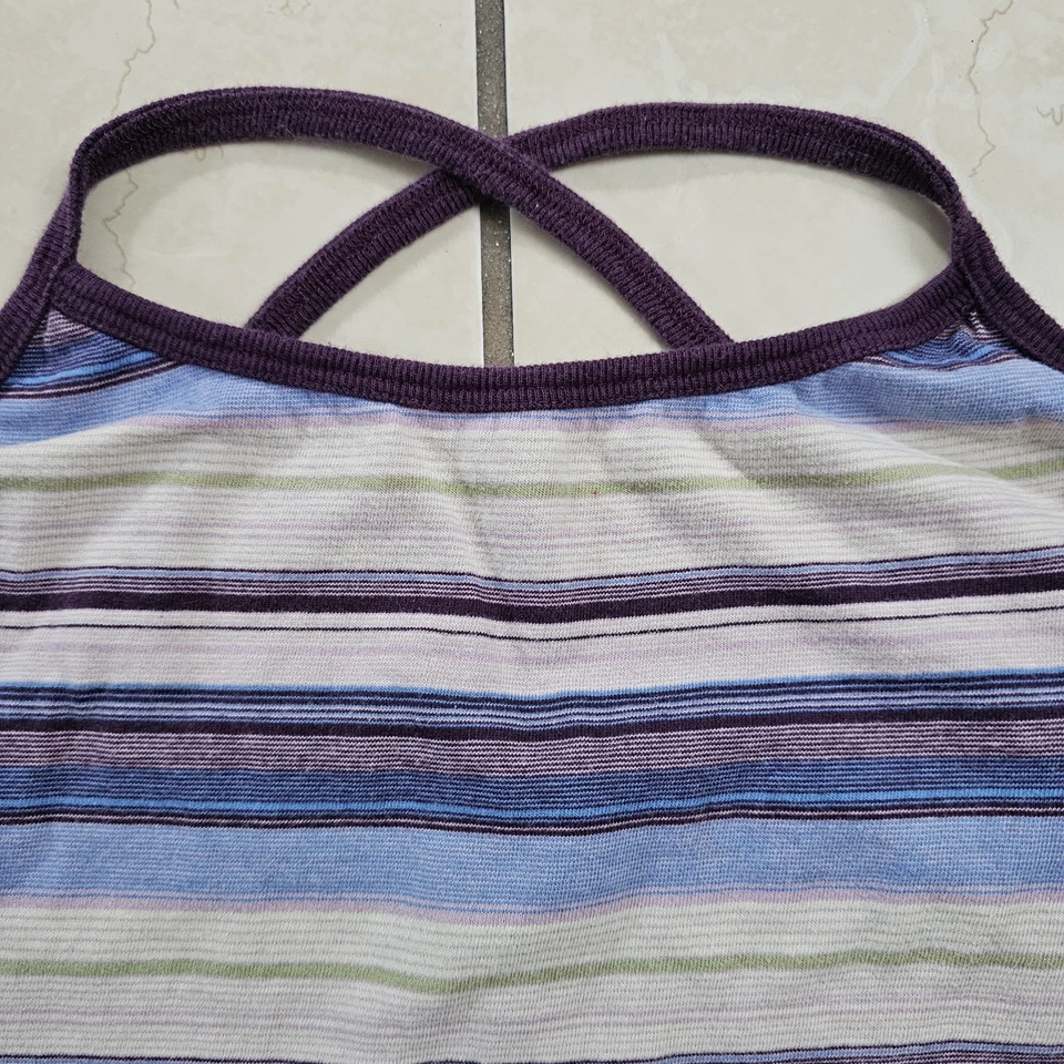 Calvin Klein 100% Cotton Women's Camisole Tank Top Purple Striped L Made in USA - Image 2 of 4