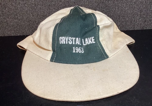 Vintage (1963) CRYSTAL LAKE CAMP Roscoe, NY White Team COLOR WAR HAT Size Ch. S
