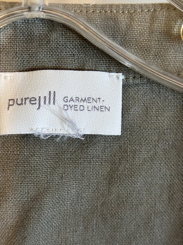PURE JILL J Jill Green Linen Kimono Duster Jacket Ruffle Hem 1X Open Front - Picture 3 of 5