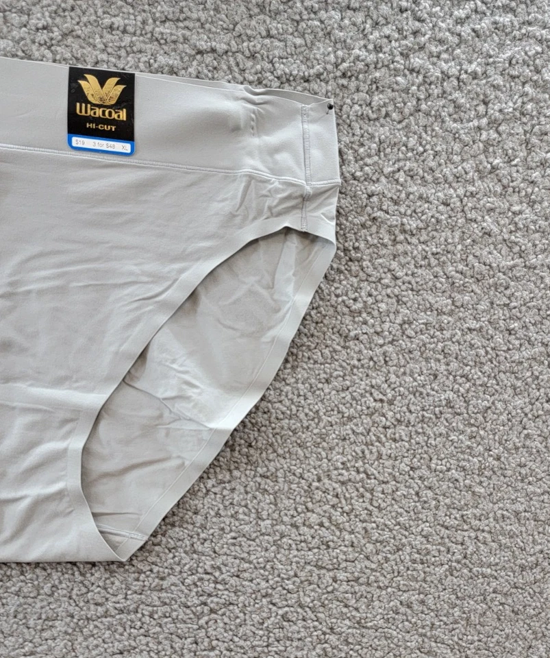 Wacoal At Ease High-Cut Brief Underwear Women's 8-XL Ultimate Grey Pull On - Image 4 of 4