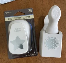 Lot of 2 Lever punches, New Recollections Star  & Martha Stewart Snow Flake