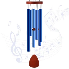 Outdoor Wind Chime Deep Tones with 6 Aluminum Tubes Memorial Sympathy Windchime