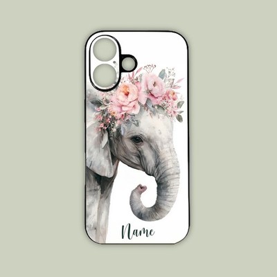 Personalisierte Handyhülle Elefant Aquarell Kunst MagSafe iPhone Samsung Motorola