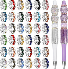 120 Pcs 12 Mm Rhinestone Beads for Pen Making Bulk Multicolor Rondelle Spacers B