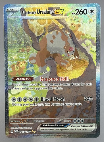 2024 Pokemon Twilight Masquerade Bloodmoon Ursaluna ex #216/167 NM