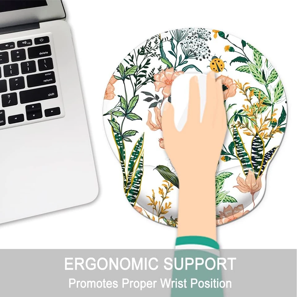 [30% Larger Ergonomic Mouse Pad with Wrist Rest Support with Coaster with Non-Sl - Image 4 of 4