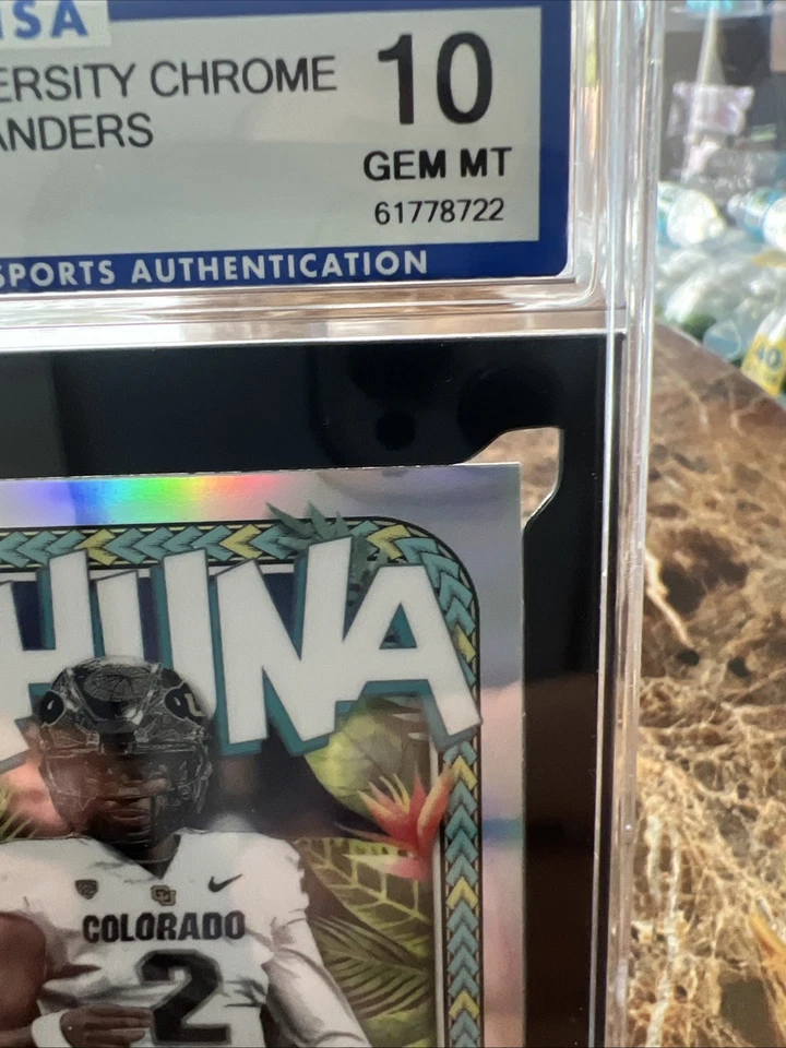 2023 Bowman University Chrome the Big Kahuna Shedeur Sanders #TBK-4 (RC) ISA 10 - Image 3 of 4